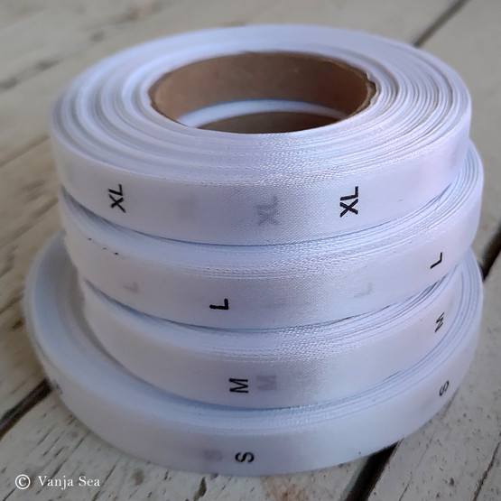 Printed Size Label XXS-XL, 20 pcs