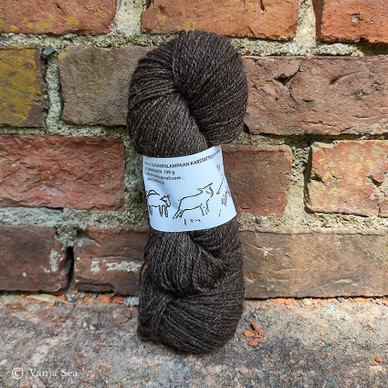 2ply Wool Yarn, Dark Brown