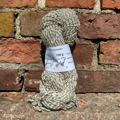 Multi Color Wool Yarn, White/Dark Grey