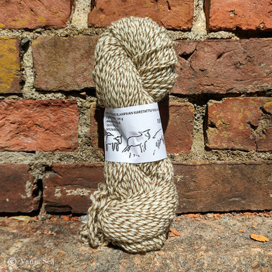 Multi Color Wool Yarn, White/Brown