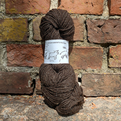 3ply Wool Yarn, Dark Brown