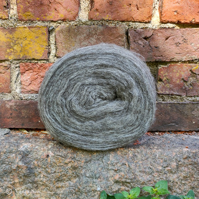 Wool Roving, Dark Grey