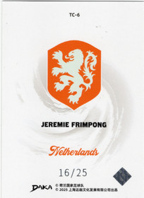 2025 Daka Top Audience Netherlands Tai Chi Orange Wave #TC6 Jeremie Frimpong /25