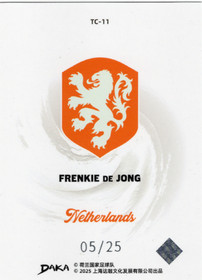 2025 Daka Top Audience Netherlands Tai Chi Orange Wave #TC11 Frenkie De Jong /25