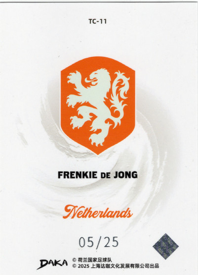 2025 Daka Top Audience Netherlands Tai Chi Orange Wave #TC11 Frenkie De Jong /25