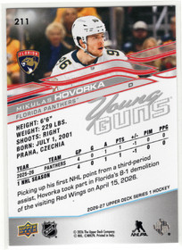 2026-27 Upper Deck #211 Mikulas Hovorka YG, RC