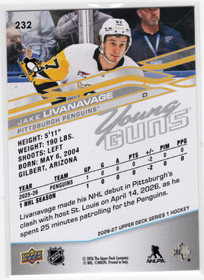2026-27 Upper Deck #232 Jake Livanavage YG, RC