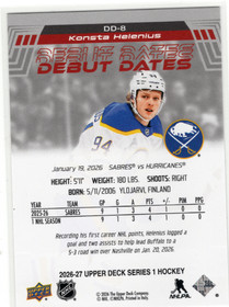 2026-27 Upper Deck Debut Dates #DD8 Konsta Helenius