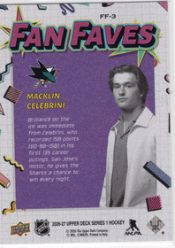 2026-27 Upper Deck Fan Faves #FF3 Macklin Celebrini