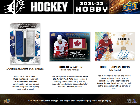 2021-22 Upper Deck SPx Hockey Hobby Box
