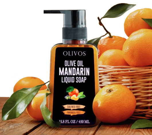 • Olivos nestemäinen mandariini-oliiviöljysaippua 450 ml