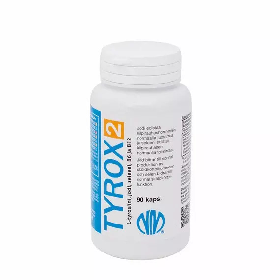Tyrox 2 (jodi 75 µg, seleeni 50 µg, L-tyrosiini 500 mg, 90 kapselia ...
