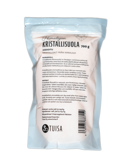 Himalajan kristallisuola hieno, JODIOITU 700 g