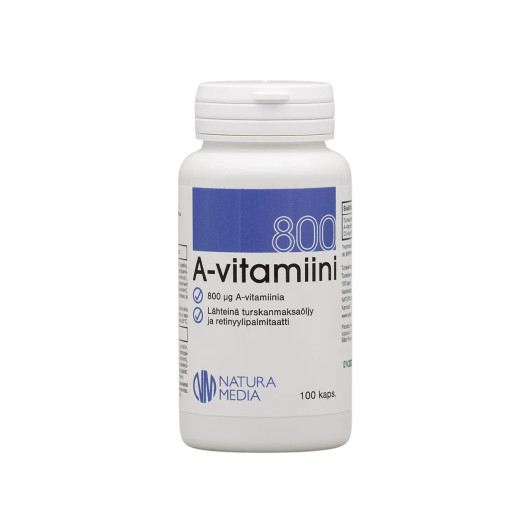 A-vitamiini 800 µg turskanmaksaöljy (100 kapselia)