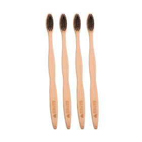 4 kpl:tta bambuhiilikuitu hammasharjoja