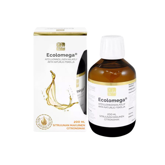 Ecolomega 200 ml sitruunanmakuinen - aito luonnollinen kalaöljy