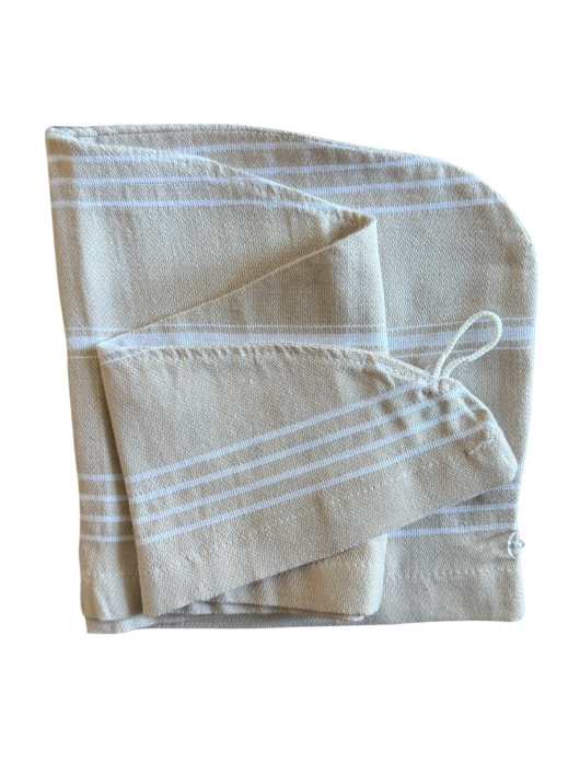 • AAMU Hamam-hiusturbaani vaalea beige