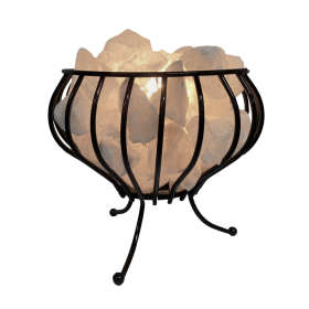 Iron Basket white salt lamp 3-4 kg
