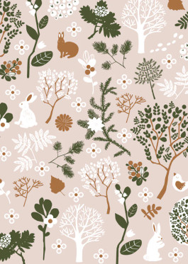 Postikortti: Jänömetsä, roosa