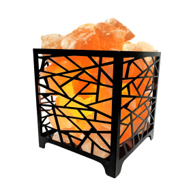 Lumo salt lamp with orange salt pieces