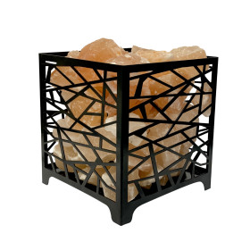 Lumo salt lamp with orange salt pieces