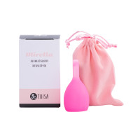 Mirella menstrual cup with drain valve