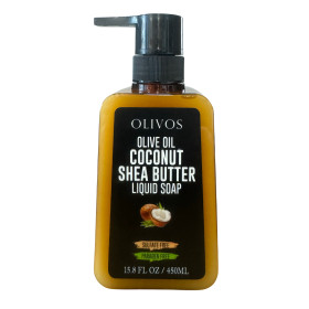OLIVOS NESTEMÄINEN KOOKOS & SHEAVOI OLIIVIÖLJYSAIPPUA 450 ml