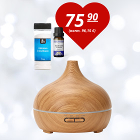 ENNAKKOMYYNTI! Aroma- ja suolaterapiaa kotiin -lahjasetti Light Wood