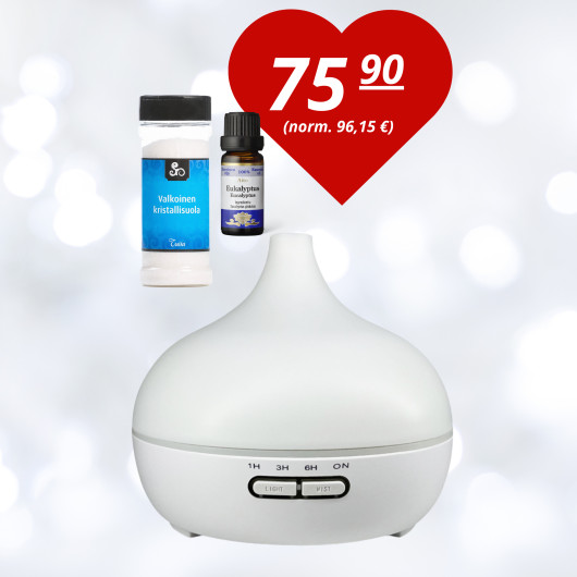 Aroma and salt therapy for home gift set White