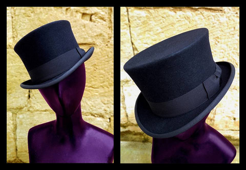 Top Hat, Wool Felt, Traditional style 12cm high, Hand Made in Italy