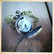 Small battery pocket watch with rose decor