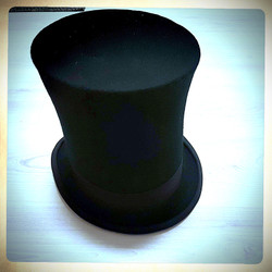 Top Hat, Wool Felt, Traditional style 20cm high, Hand Made in Italy