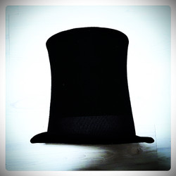 Top Hat, Wool Felt, Traditional style 20cm high, Hand Made in Italy
