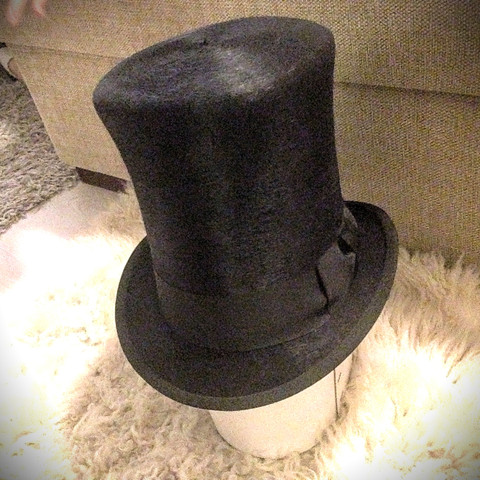 Top Hat, Rabbit Fur, Melusine, Traditional style 20cm high, Hand Made in Italy