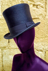 Top Hat, Wool Felt, Traditional style 15cm high, Hand Made in Italy