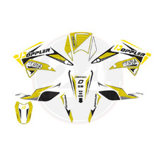 Tarrasarja valkoinen / musta / keltainen, Derbi / Gilera 2011-2017