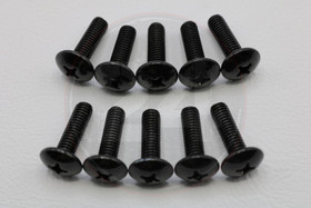 Kateruuvi musta 10kpl, M6 x 20mm kanta 14mm