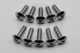 Kateruuvi kromi 10kpl, M6 x 20mm kanta 14mm