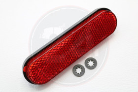 Heijastin punainen + asennusalusta 95 x 24mm, sokka / tarra kiinnitys