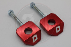 Ketjunkiristin pari 12mm alumiini punainen, Aprilia / Derbi / Gilera