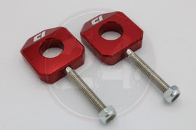 Ketjunkiristin pari 15mm alumiini punainen, Aprilia / Derbi / Gilera