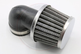 Ilmansuodatin Power filter 35mm 90° kulmalla, kromi