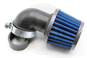 Ilmansuodatin Power filter 28/35mm 90° kulmalla, carbon