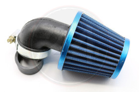 Ilmansuodatin Power filter 28/35mm 90° kulmalla, sininen