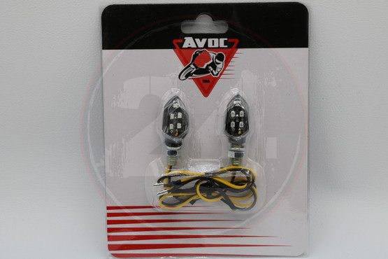 Led-microvilkkupari, musta / kirkaslasi