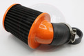Ilmansuodatin Power filter 28/35mm 90° kulmalla, oranssi / musta