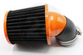 Ilmansuodatin Power filter 28/35mm 90° kulmalla, oranssi / musta
