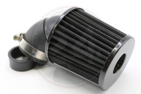 Ilmansuodatin Power filter 28/35mm 90° kulmalla, musta