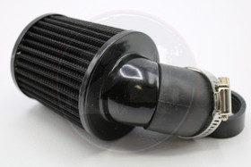 Ilmansuodatin Power filter 28/35mm 90° kulmalla, musta