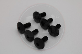 Kateruuvi musta 6kpl, M6 x 15mm kanta 16mm